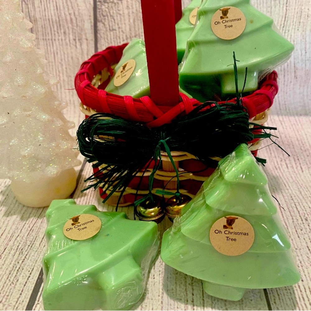 🆕🎄Set of 4 Oh Christmas Tree Goat Milk Soaps Stocking Stuffers